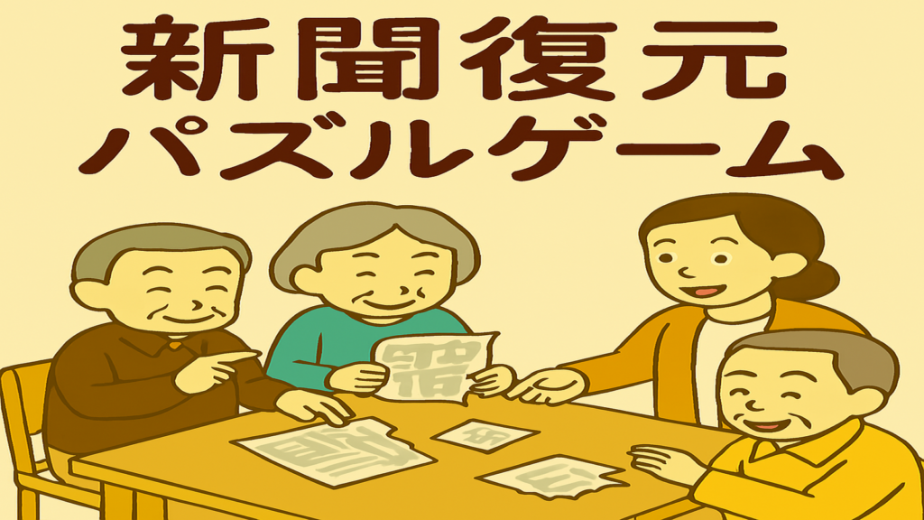 高齢者向けレクリエーション「新聞復元パズルゲーム」