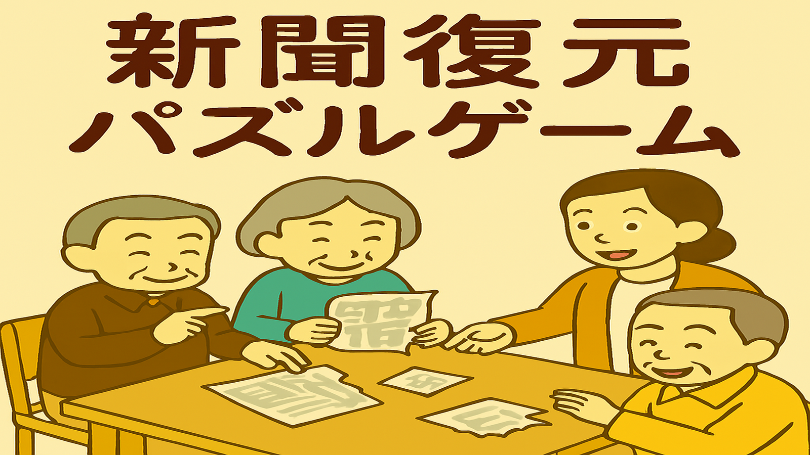 高齢者向けレクリエーション「新聞復元パズルゲーム」