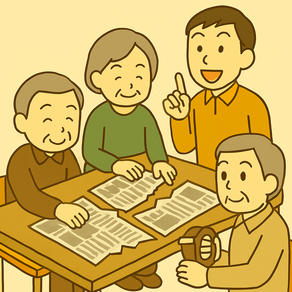 新聞復元パズルゲーム|高齢者向け協力型レクリエーション