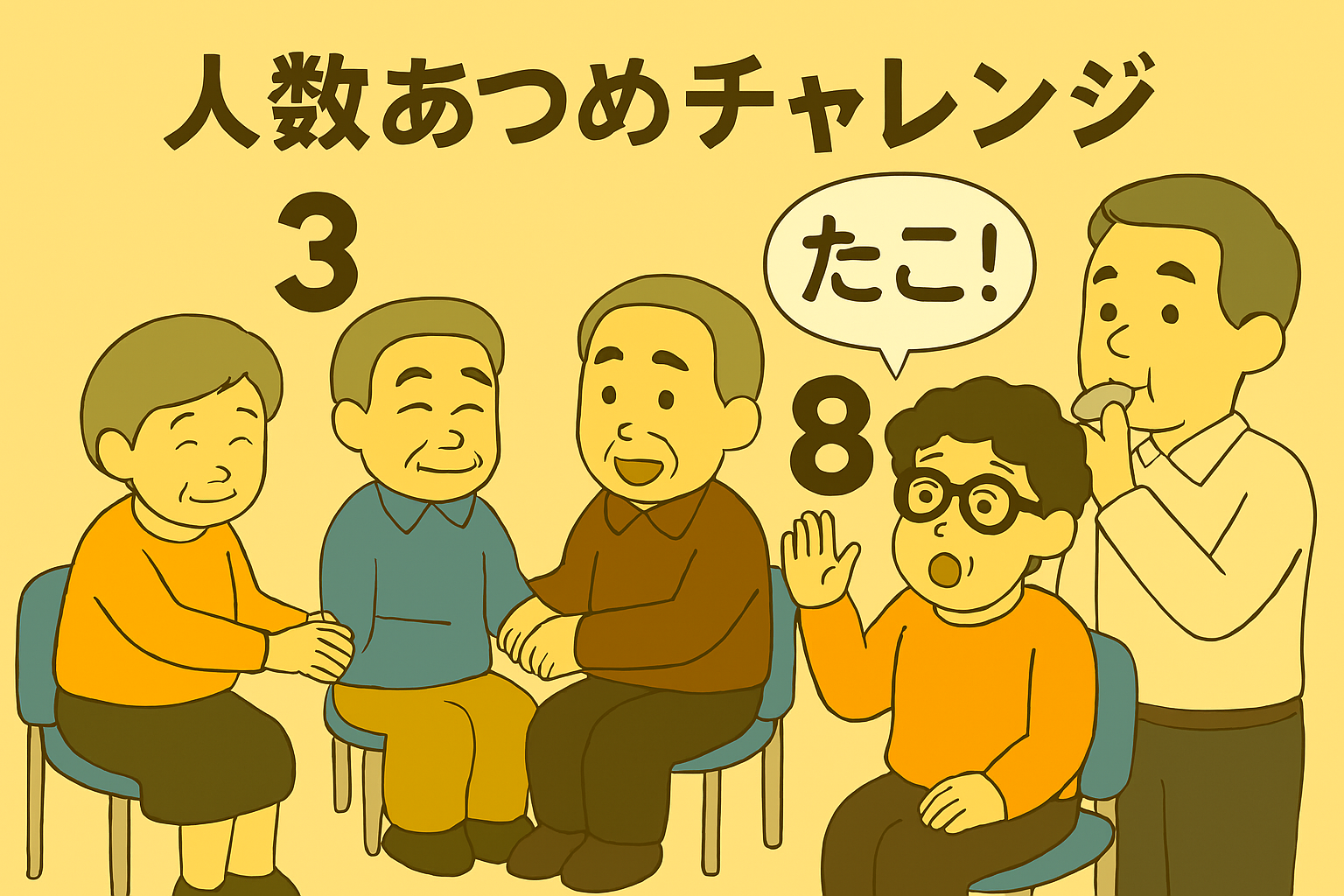 高齢者向けレクリエーション「人数あつめチャレンジ」