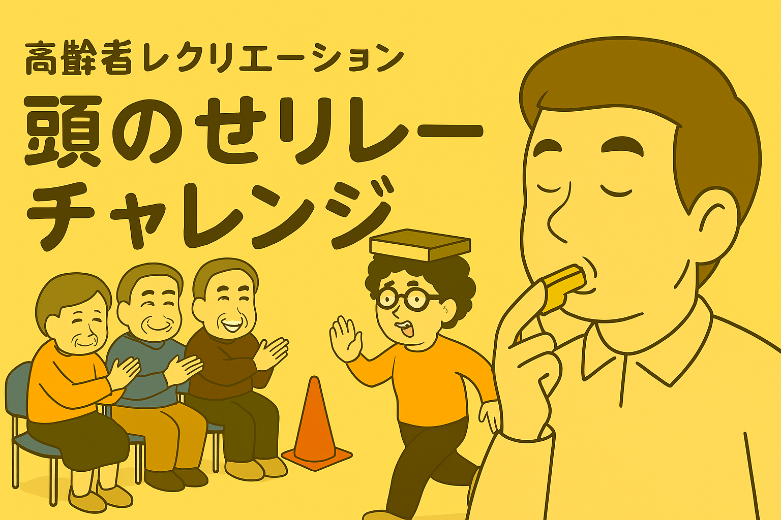 高齢者向けレクリエーション「頭のせリレーチャレンジ」