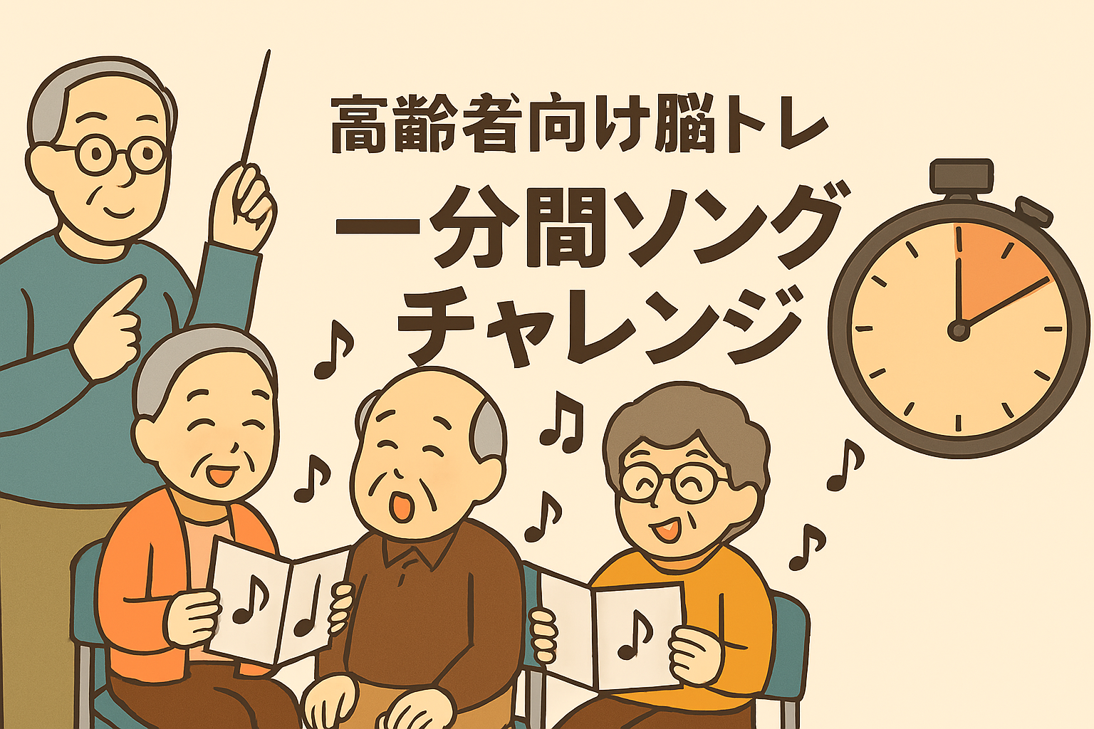 高齢者向け脳トレレクリエーション「一分間ソングチャレンジ」